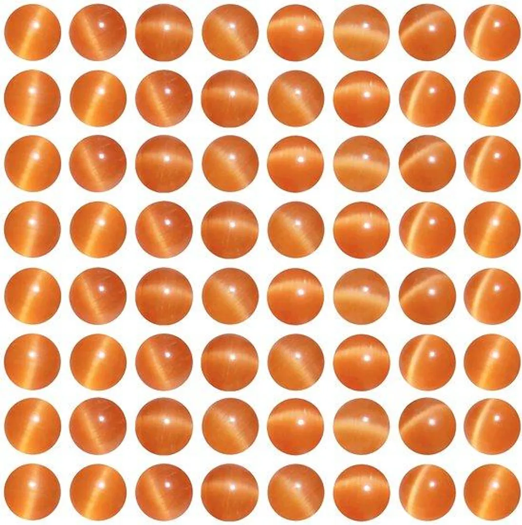 45 perles œil de chat orange 8 mm rondes pour création de bijoux DIY