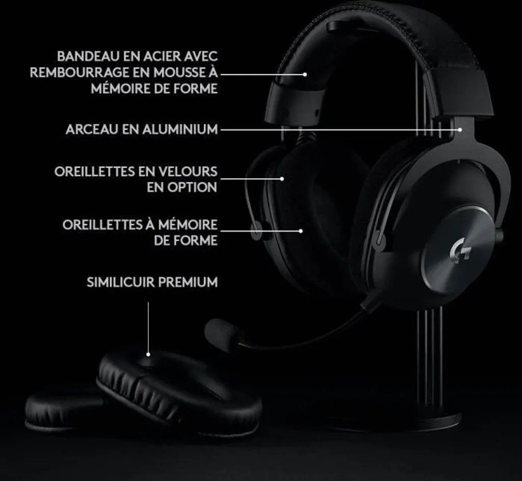 Casque Gaming Logitech G Pro X Wireless Lightspeed Spécial E-sport - 33