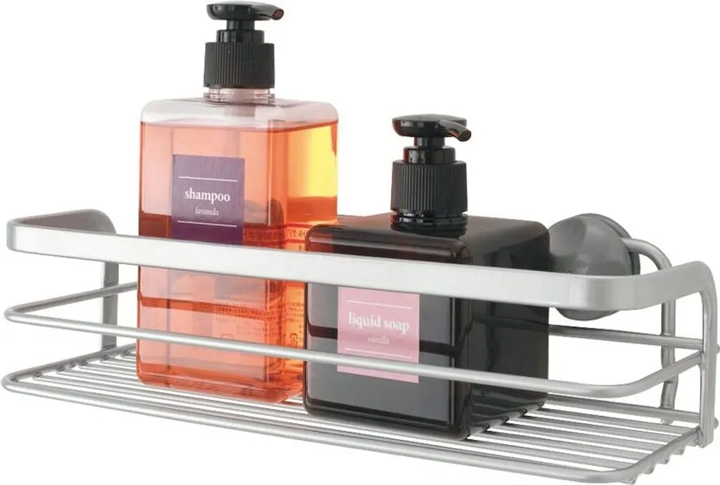 Serviteur de douche rectangulaire argenté pour rangement mural de bain - 5