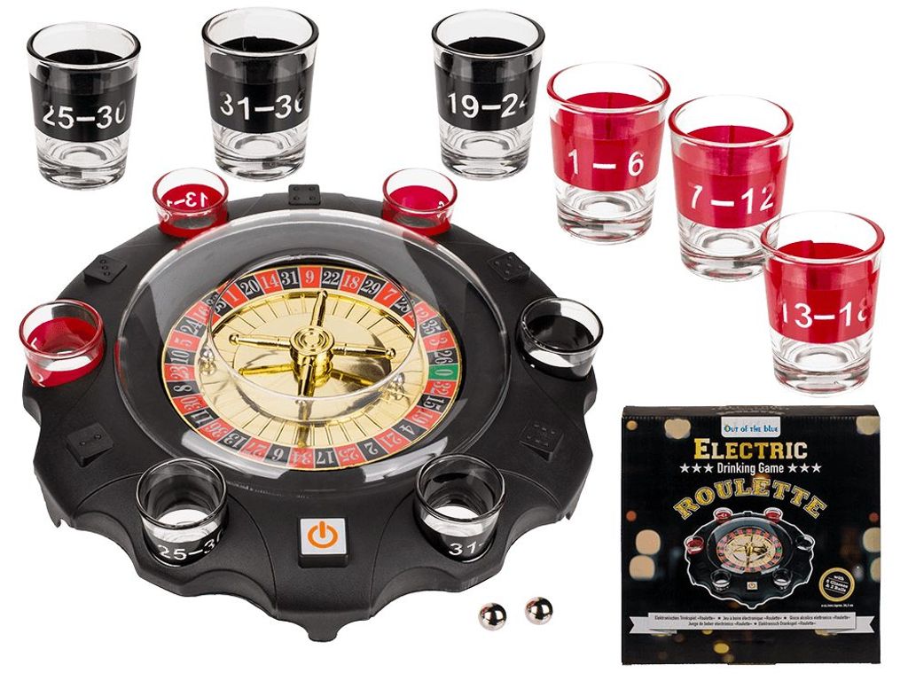 Trinkspiel Elektroisches Roulette mit 6 Gläsern Produktbild 