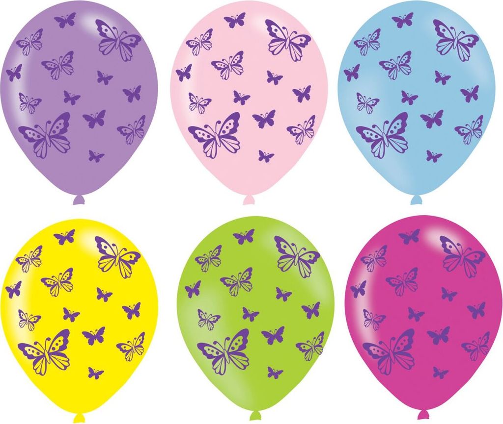amscan 6 Latexballons Schmetterling