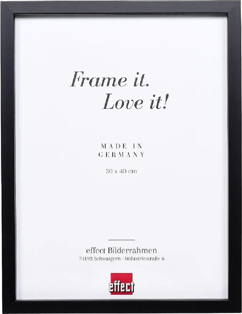 Cornice in legno Effect Profilo 58 Nero 50x50 cm Vetro Chiaro e Listello di Spazio