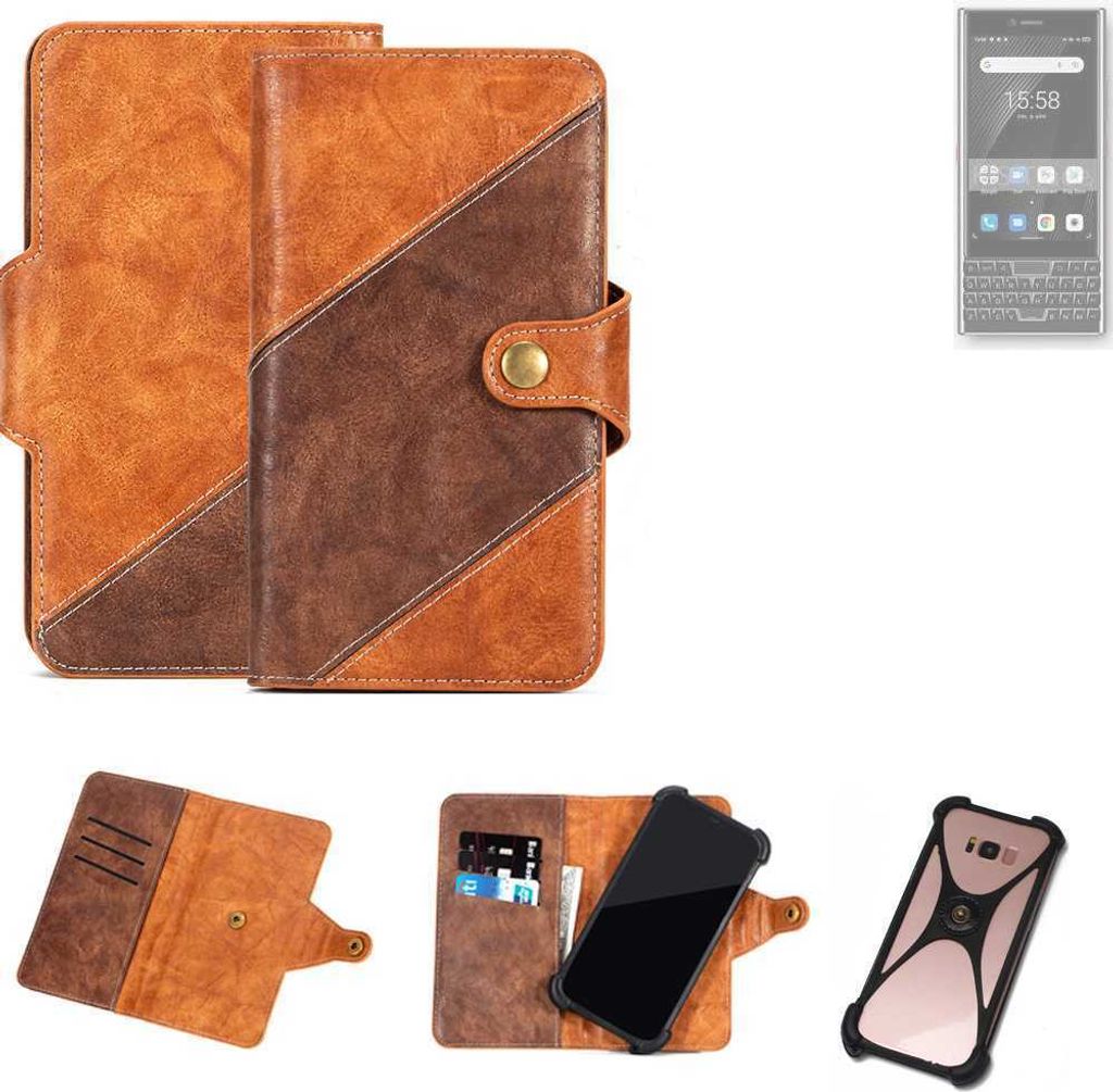 K-S-Trade Handyhülle Schutzhülle Bookstyle Case Wallet-Case kompatibel mit Unihertz Titan Slim Cover Klapphülle Kantenschutz Smartphone dunkelbraun