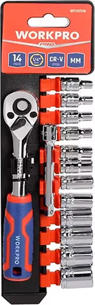 Set di chiavi a bussola da 1/4" Workpro 14 pezzi