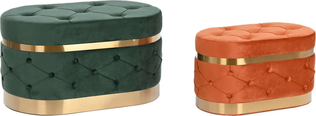 Tabouret Haut en Bois MDF 80 cm Finition Or Vert Orange DKD Home Decor