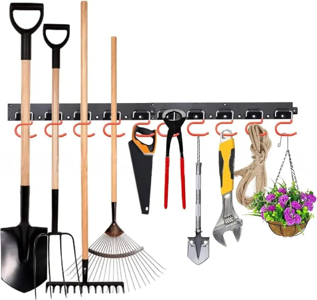 Système de rangement réglable 121cm garage - Support mural orange