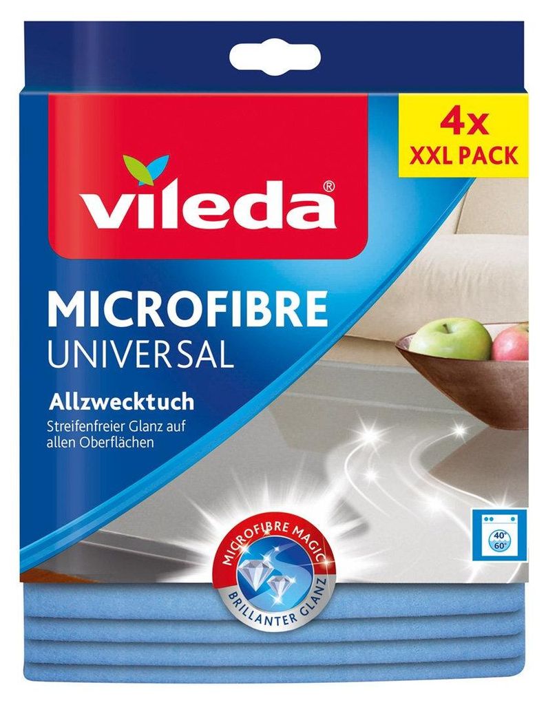 Vileda, Uniwersalna ściereczka z mikrofibry,  4 sztuki Zdjęcie produktu 