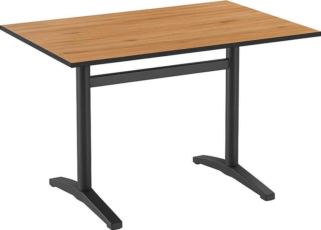 Gastro Outdoor Terrassentisch Richard Double | 120x70 cm | HPL Compact Eiche Natur | Germany