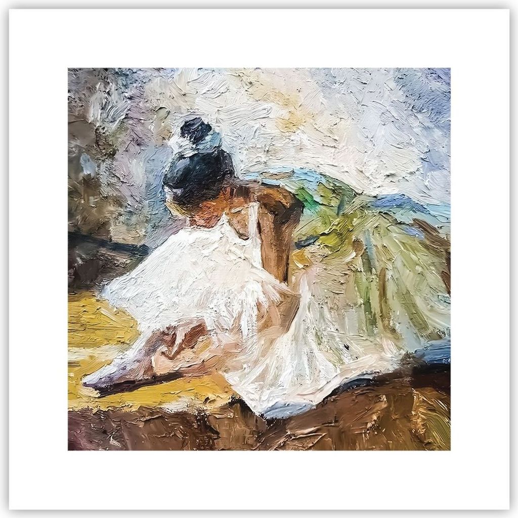 Poster - Poster ohne Rahmen - Ballerina Mädchen Öl - 30x30 cm - Wand Bild - Wanddeko - Wandbilder - Kunstposter - Wandposter - Bilder - Kunstdruc...