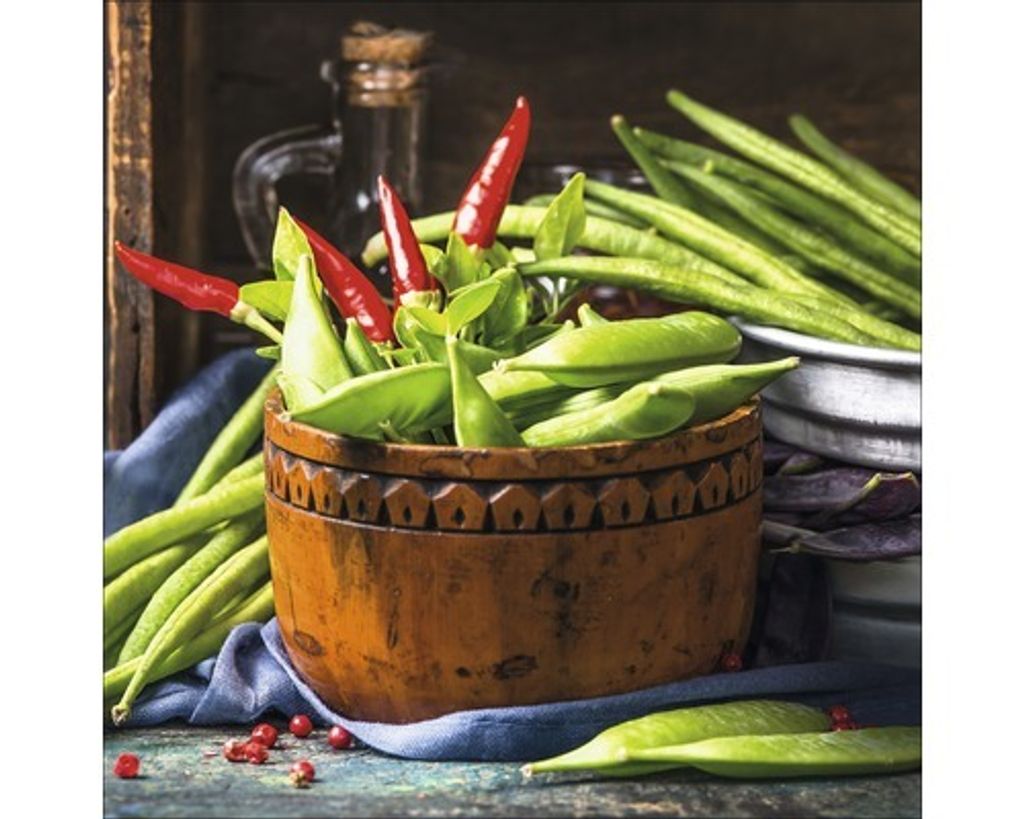 Glasbild Kitchen Basket 20x20 cm