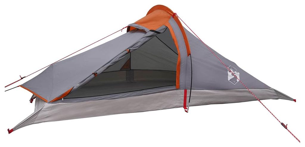 vidaXL Trekkingzelt Grau und Orange 2-Personen
