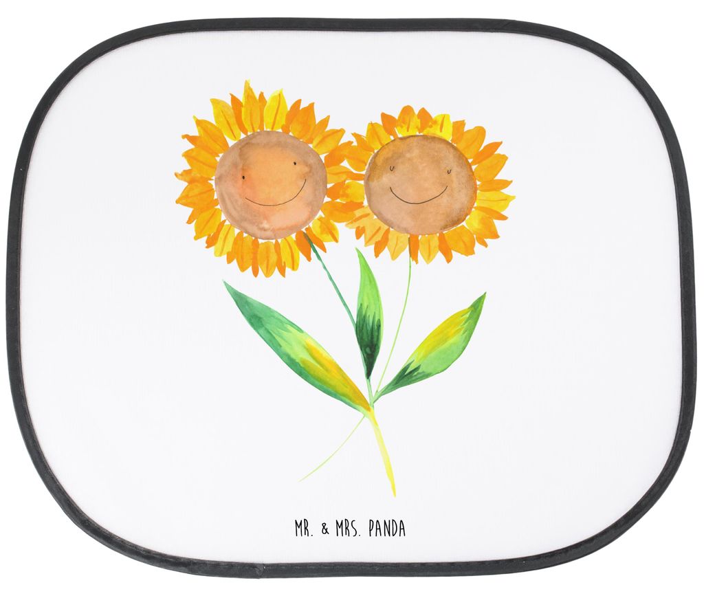 Mr. & Mrs. Panda Sonnenschutz Auto Blume Sonnenblume - Weiß - Geschenk, Freundin, Zusammen, Seitenscheibe, Fürs, Garten, blendschutz, Beste, Vert...