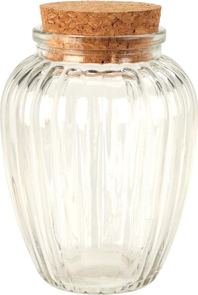 Excellent houseware voorraadpot glas met kurk deksel 280ml