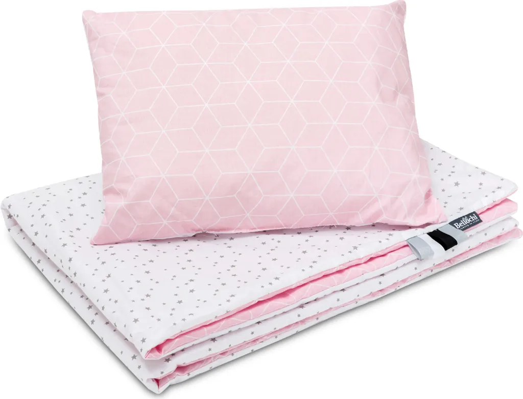 Parure de lit enfant Bellochi Aurora : drap 75x100 et oreiller en coton