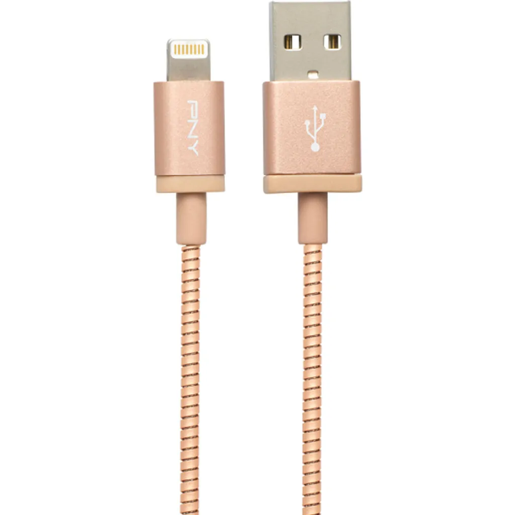 Câble de recharge iPhone rose gold 1,2m en métal robuste pour synchronisation