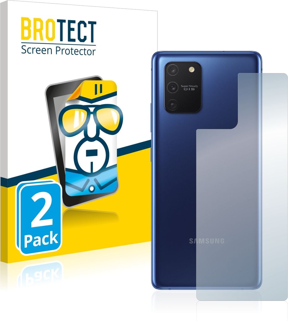 2x BROTECT Schutzfolie für Samsung Galaxy S10 Lite (Rückseite) Folie Klar Transparent