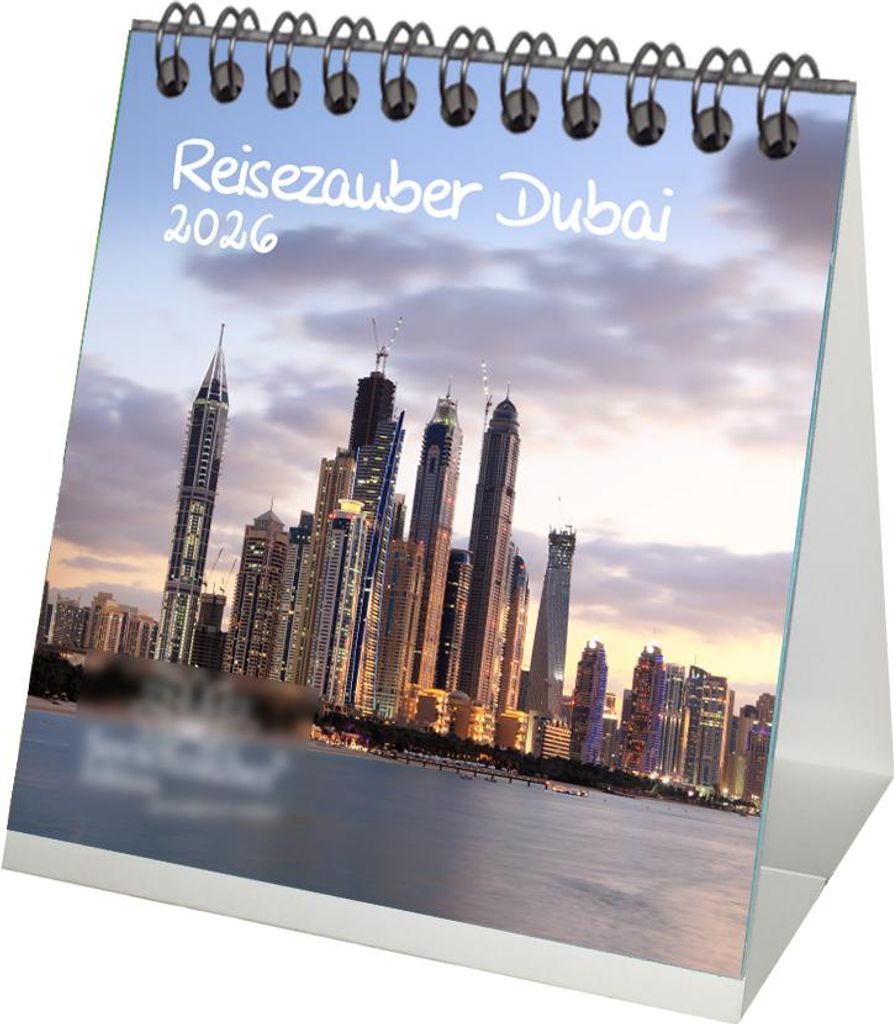 Reisezauber Dubai Tischkalender 10cm x 10cm für 2026 Landschaft Reise Tiere Urlaub - Seelenzauber