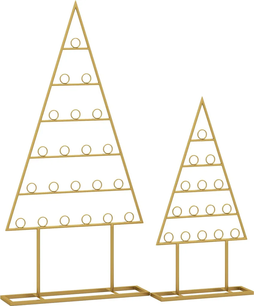 Support cartes de vœux Noël pour photo et déco - Lot de 2 sapins métal