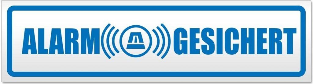 Kiwistar Alarm Gesichert Magnetschild Schild magnetisch - 20cm Blau - Magnetfolie für Auto PKW Kfz