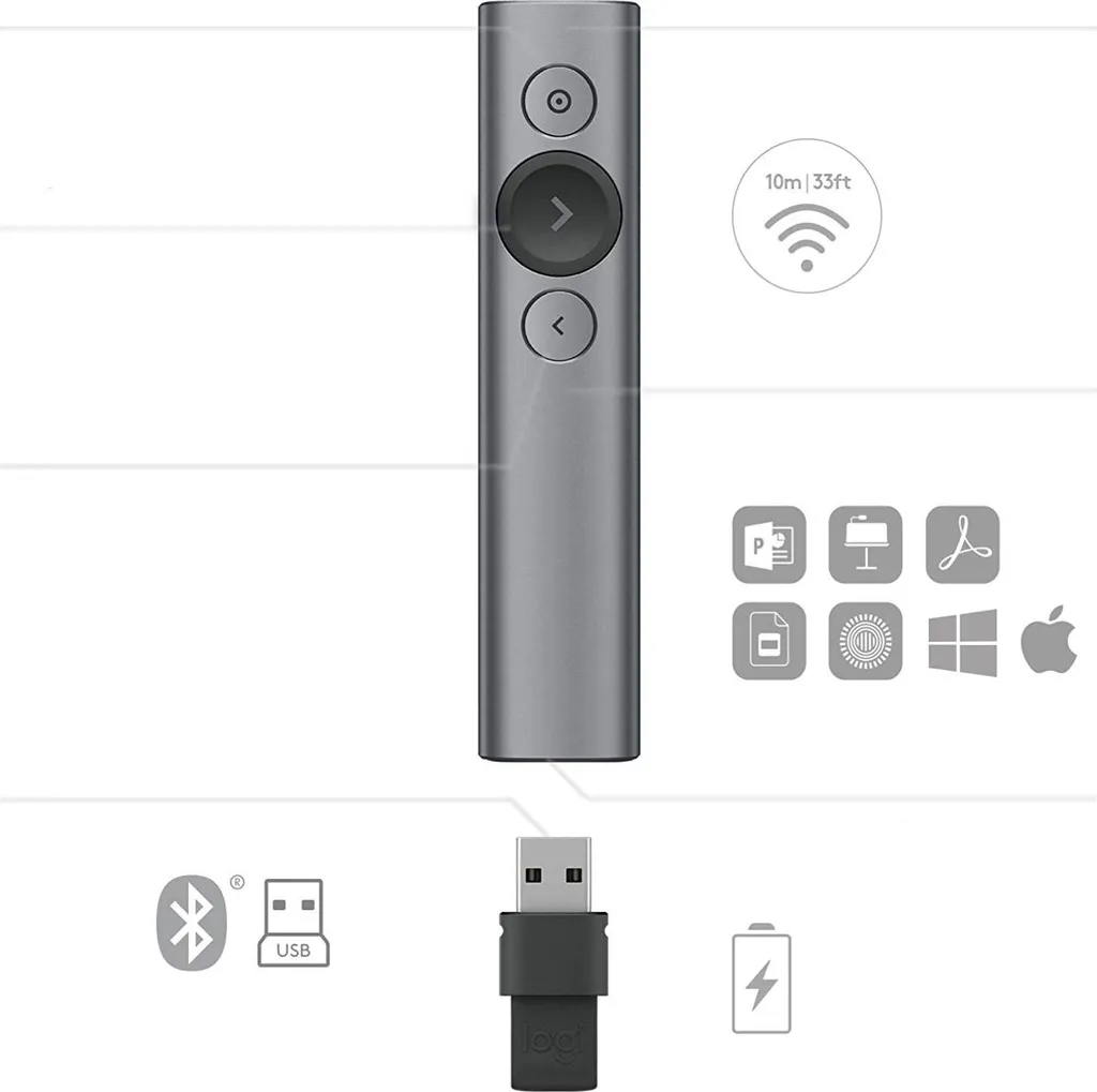 Télécommande de Présentation Logitech Spotlight Coloris Gris Ardoise - 11