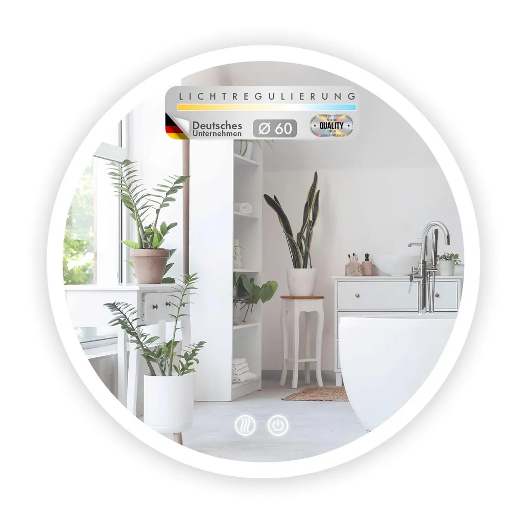 Miroir Mural LED Antibuée Floordirekt : Dites Adieu à la Vapeur en 60 cm