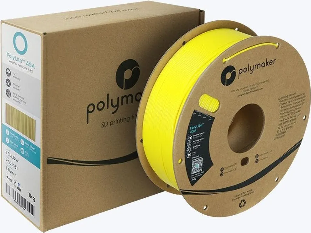Filamento ASA Giallo Polymaker PolyLite 1.75mm per Stampe UV-Resistant - 16