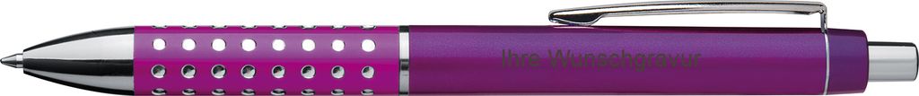 Kugelschreiber mit Gravur / "Glitzer" / Farbe: lila