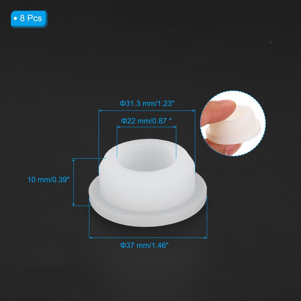 Gummistopfen Weiche Flexible Stopfen T-f?rmige Silikonstopfen fš¹r 30-31mm Loch Transparent Wei? 8 Stš¹ck