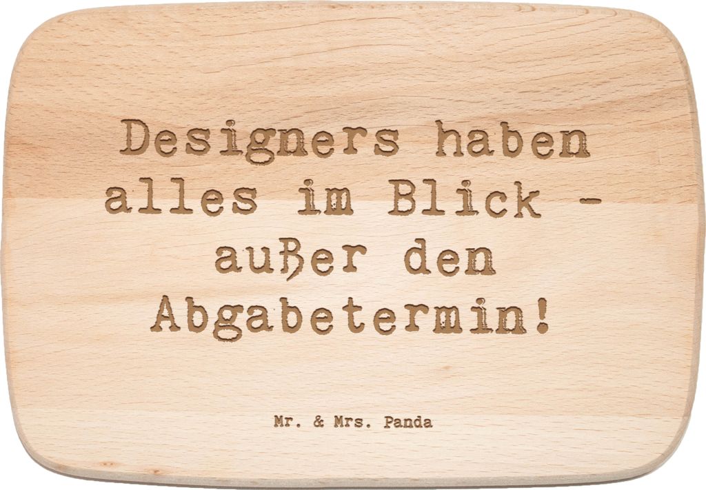 Mr. & Mrs. Panda Schneidebrett Holz Spruch Designer Überblick - Transparent - Geschenk, Frühstücksbrett, Beruf, Berufspassion, Holzbrett, Grafik...