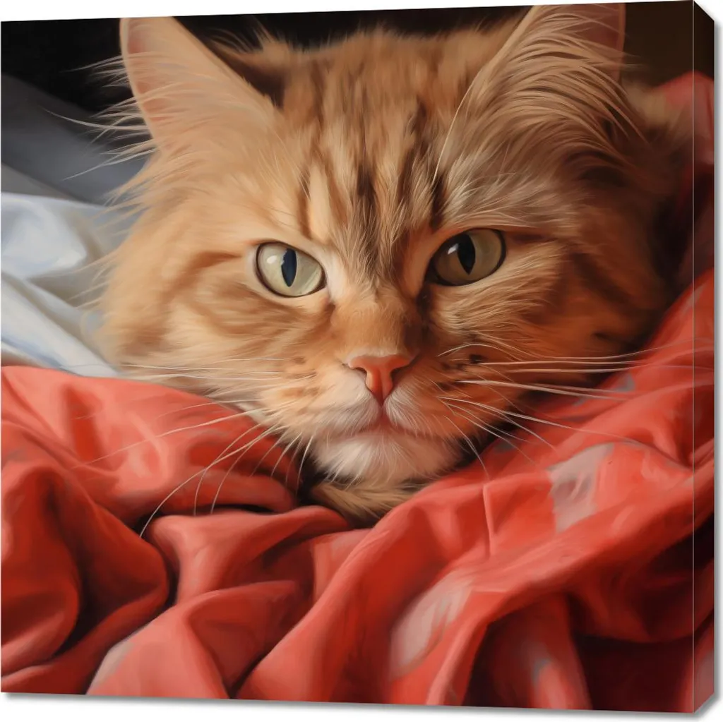 Tableau zen Paix ronronnante 90x90 cm idéal pour chambre et bureau