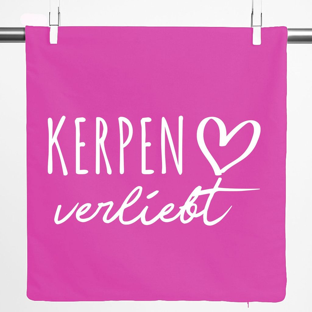 Huuraa Kissenbezug Kerpen verliebt 40x40cm Fuchsia Baumwolle Dekokissenbezug Geschenkidee