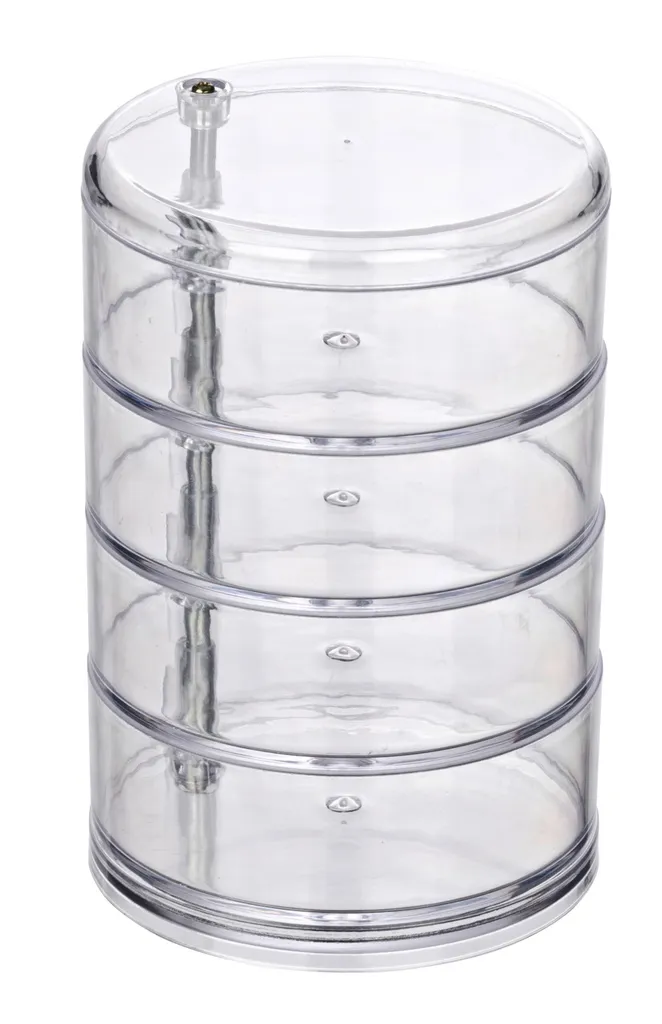 Tour de rangement cosmétique transparente 4 niveaux pour gain de place