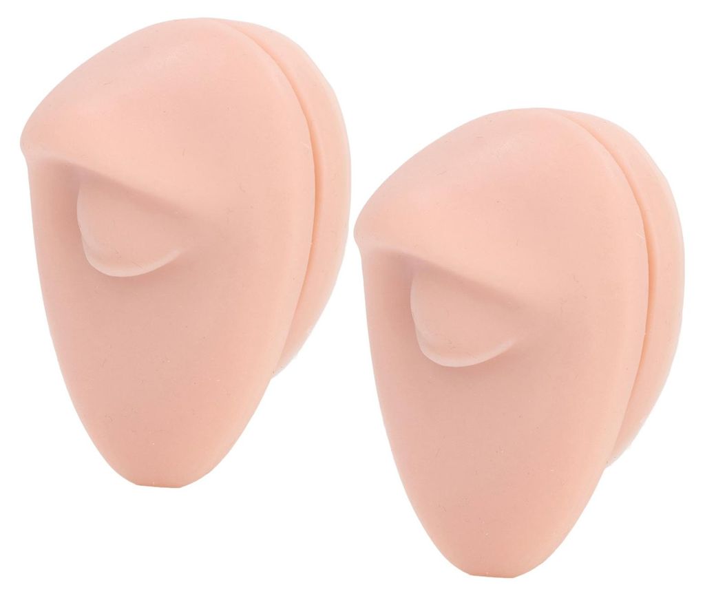 2 Stück weiche Silikon-Augenmodelle, flexible und kompakte Augenmodelle zur übung von Piercings, Anleitungen