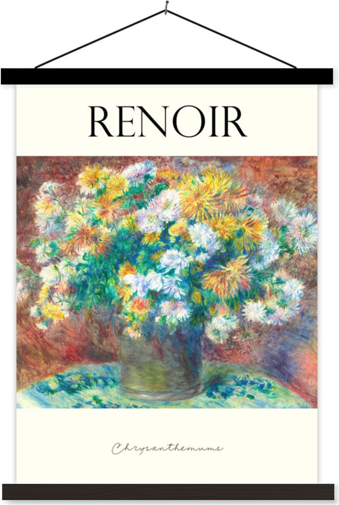 MuchoWow Textilposter Malerei - Blumen - Alte Meister 90x120 cm mit schwarzem Rahmen - Dekoration