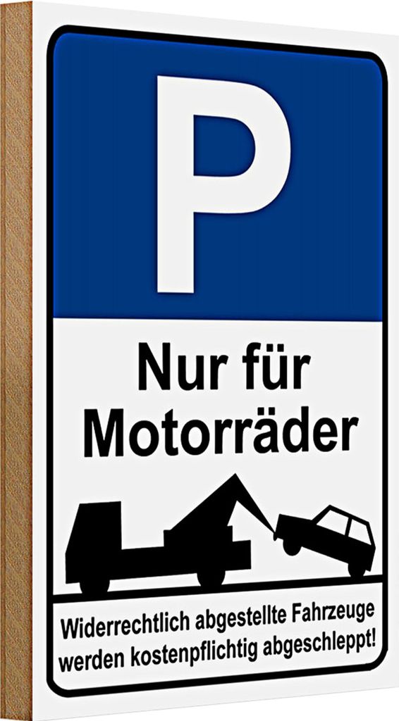 Holzschild Hinweis 20x30cm Parkschild Nur für Motorräder
