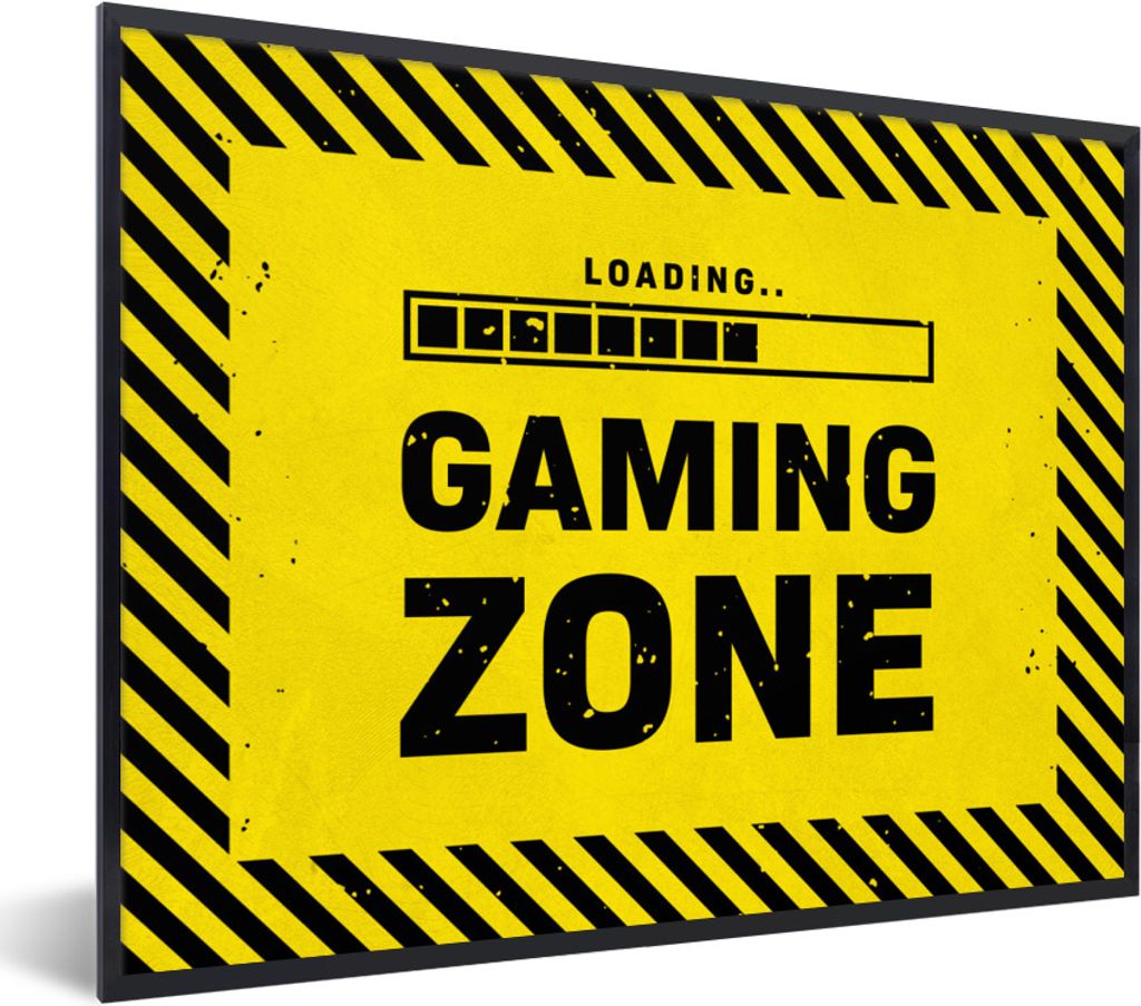 MuchoWow Gerahmtes Poster Spiele - Zitate - Controller - Spielzone - Spiel 80x60 cm - Poster mit Schwarzem Bilderrahmen Wandposter Rahmen Foto Bi...