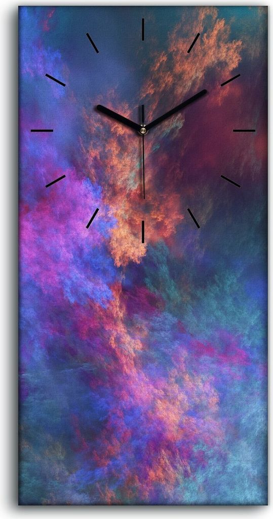 Dekor Leinwand Uhr Wandbilder Kunstdruck 30x60 Abstrakte surreale Wolken - schwarze Hände