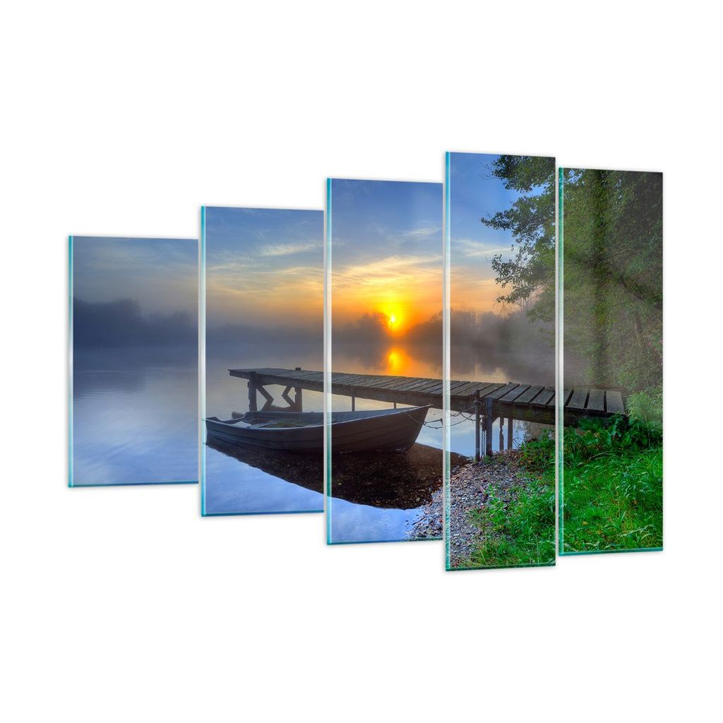 Bilder auf glas - Landschaft Meer Sommer Sonne - 150x100cm - Glasbilder - Wandbilder - Kunstdruck - zum Aufhängen bereit - Wanddekoration aus Glas...