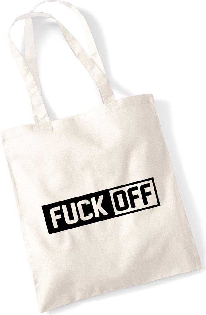 Huuraa Jutebeutel Fuck Off Schriftzug 10 Liter Natural Baumwolle Tasche Geschenkidee