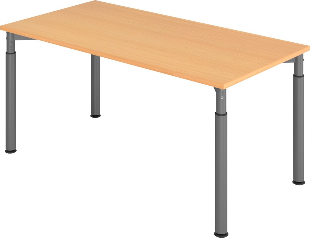 bümö Schreibtisch Serie-Y - Nachbildung: Buche, Größe: 160 x 80 cm, Gestell: Graphit