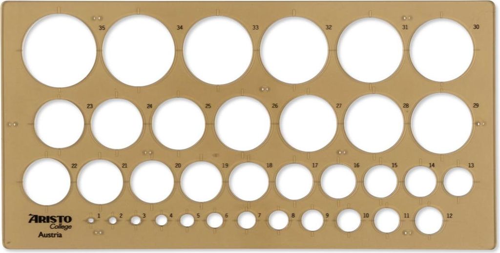 Aristo College Schulkreisschablone Format 35 x 13 cm, Kreise 1-35 mm