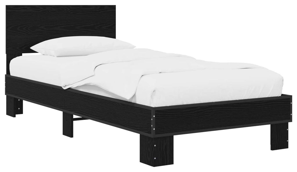 vidaXL Bettgestell mit Kopfteil Schwarze Eiche 80 x 200 cm