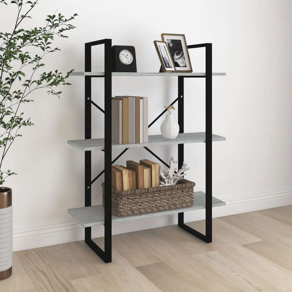 The Living Store Bücherregal Grau Sonoma 100x30x105 cm Holzwerkstoff