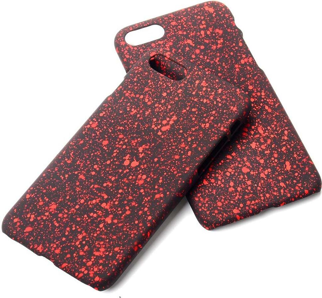 Handy Hülle Schutz Case Bumper Schale für Apple iPhone 7 3D Sterne Rot