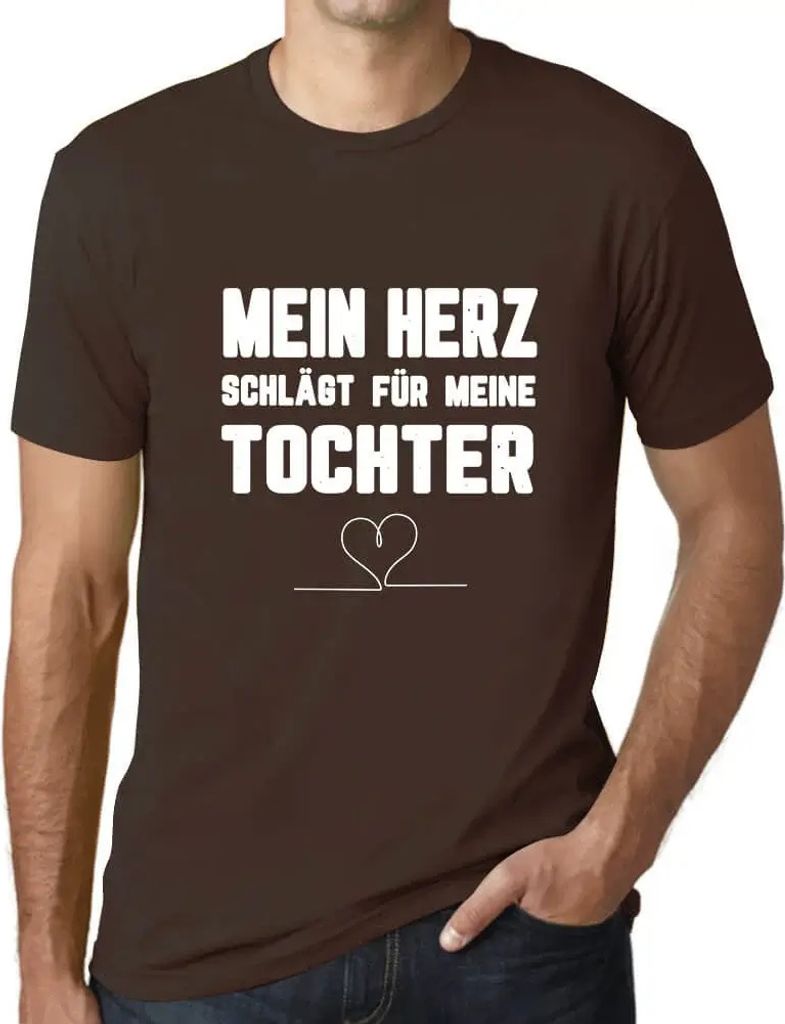Herren Grafik T-Shirt Mein Herz Schlägt Öko-Verantwortlich Vintage Jahrgang Kurzarm Lustige Druck Geburtstag Geschenk Mann