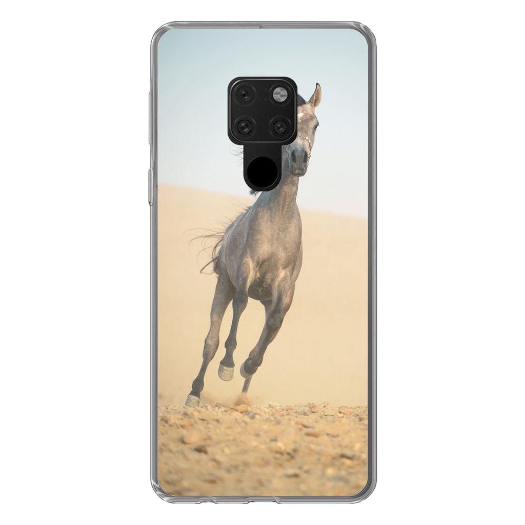 MuchoWow Handyhülle Schutzhülle Hülle für Huawei P40 Lite Pferd - Sand - Wüste Silikon Softcase Handy Hülle - Handy