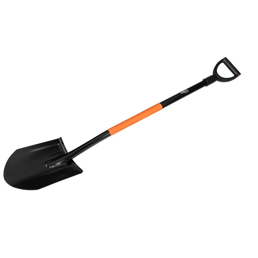 NEO TOOLS Massiver Spaten Gartenspaten ergonomischem Stiel, D-Griff Scharfer Spaten