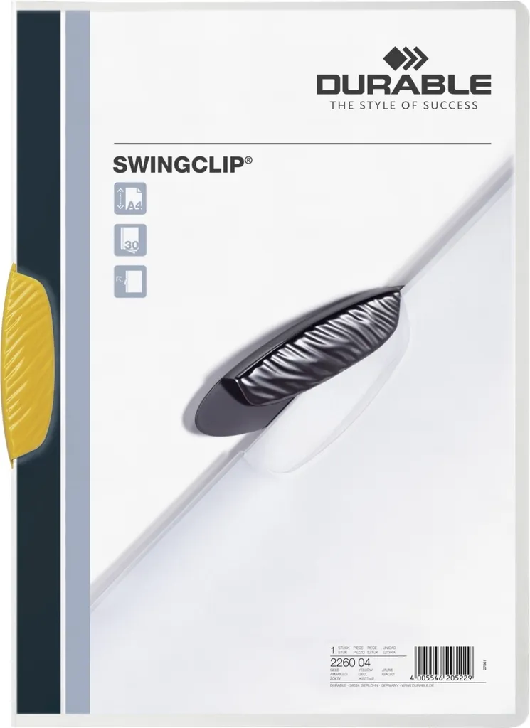 Durable Swingclip Gialla: La Cartellina Colorata per Appunti e Progetti