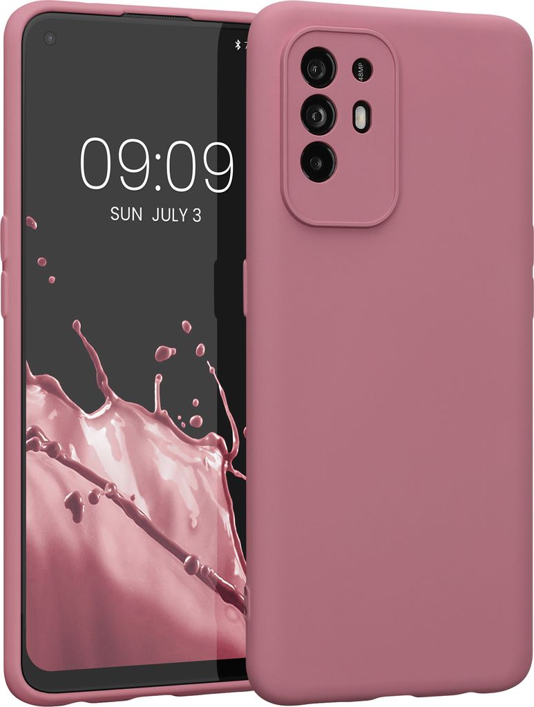 kwmobile Slim Case kompatibel mit Oppo A94 (5G) Hülle - Handyhülle aus Silikon in Dark Rose