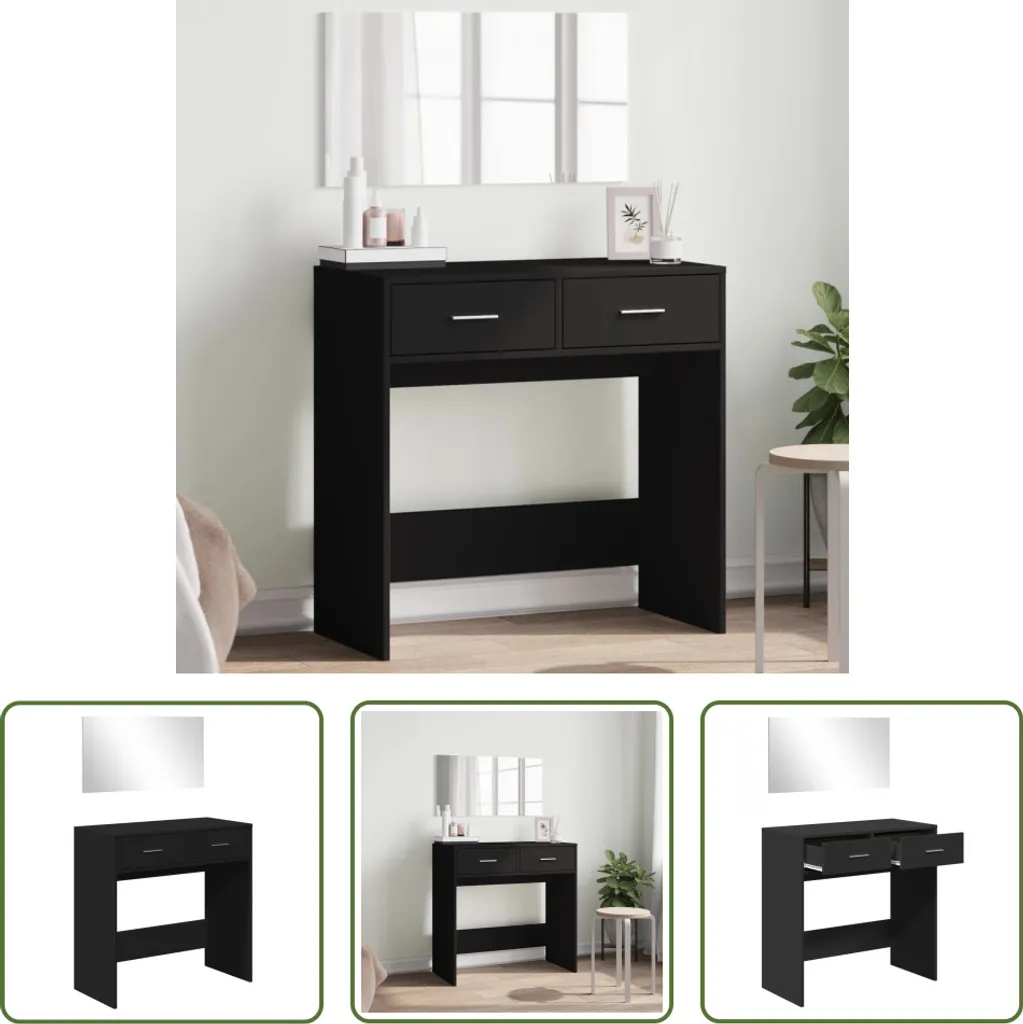 Comodino con Specchio Nero 80cm: L'Eccellenza di The Living Store